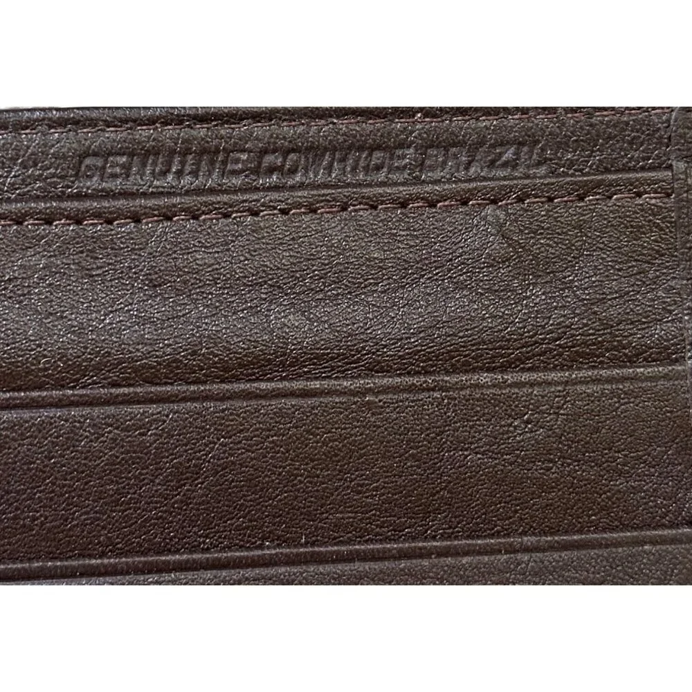 Vtg Colours by Alexander Julian Trifold Wallet ID Card Holder Cowhide Leather